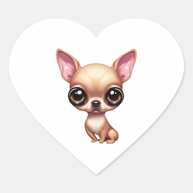 Sticker Cœur Chihuahua (Devant)