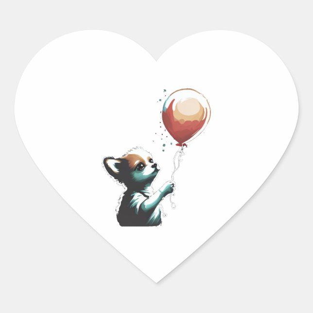 Sticker Cœur Chihuahua Balloon mignon Chiwawa Funny (Devant)