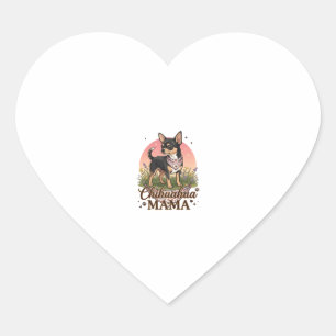 Sticker Cœur Chihuahua Mama Chien Bandana Floral Rose_1
