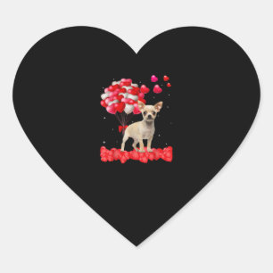 Sticker Cœur chihuahua valentines jour après jour au coeur amo