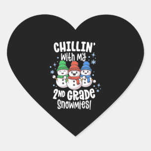 Sticker Cœur Chillin avec mes neiges Chemise 2e année Enseignan