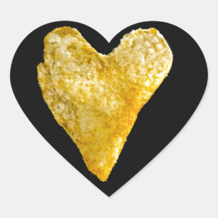 Sticker Cœur Chip de pomme de terre en forme de coeur