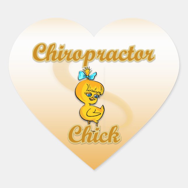 Sticker Cœur Chiropracteur Chick (Devant)