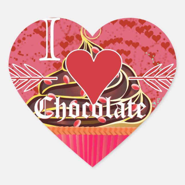 Sticker Cœur Chocolat du coeur - J'aime le chocolat (Devant)