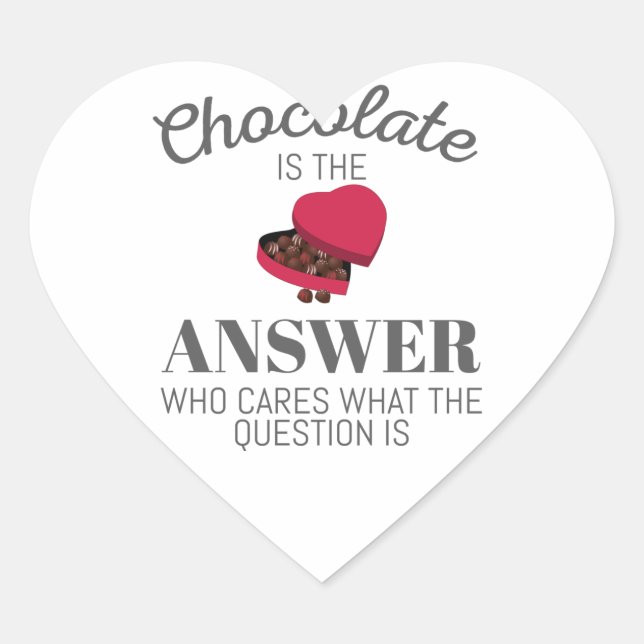 Sticker Cœur Chocolat Lover Citation Cadeau Chocolat Est La Rép (Devant)