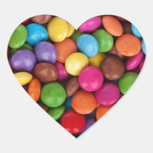 Sticker Cœur Chocolate candy rainbow color