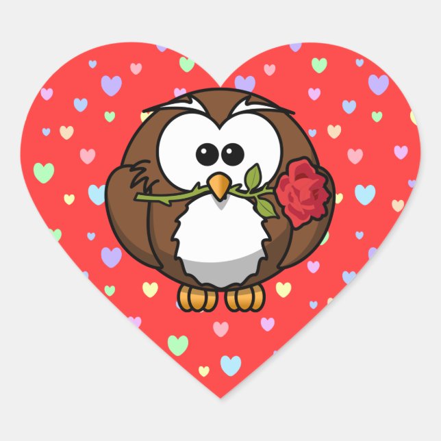 Sticker Cœur chouette (Devant)