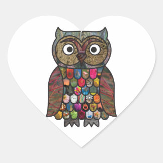 Sticker Cœur Chouette à écaille