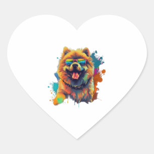 Sticker Cœur Chow Chow Chien Chien chinois race pour un Chow Ch