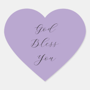 Sticker Cœur Christian 'Dieu vous bénisse' écriture noire sur f