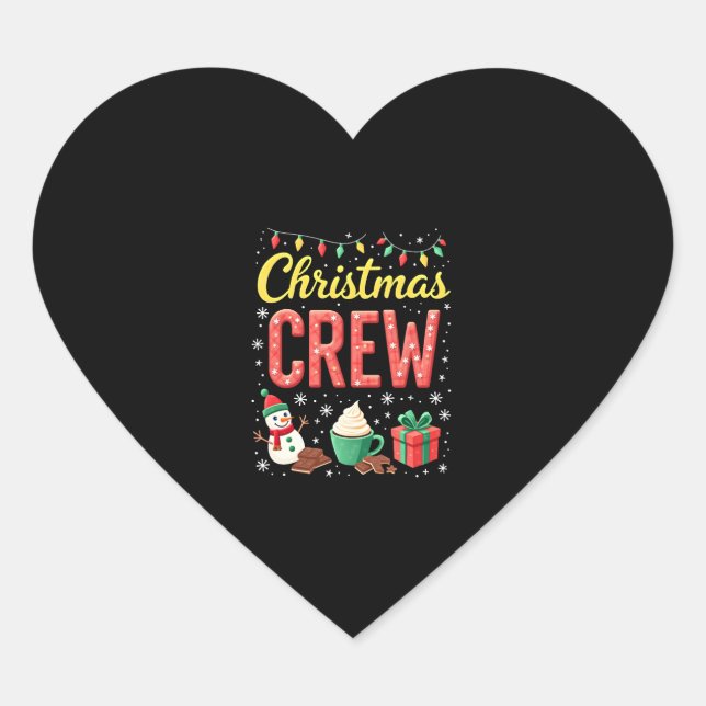 Sticker Cœur Christmas Crew (1) (Devant)