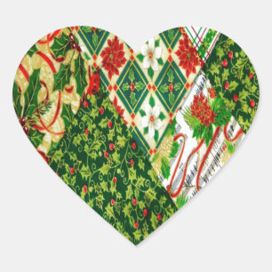 Sticker Cœur Christmas Quilt Background