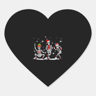 Sticker Cœur Christmas Skeleton Danse Déplaisante