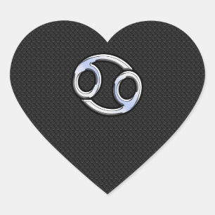 Sticker Cœur Chrome comme cancer Zodiac Connexion Noir