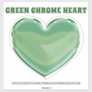 Sticker Coeur Chrome Vert