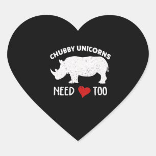 Sticker Cœur Chubby Unicorns A Besoin D'Amour Trop Costume Cade