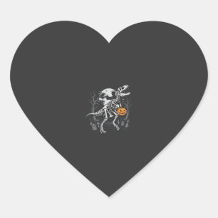 Sticker Cœur Cimetière de citrouille d'Halloween de squelette d
