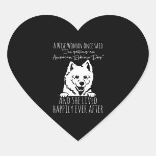 Sticker Cœur Citation de chien Eskimo Américain amusant
