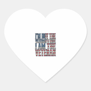 Sticker Cœur Citation de femme de vétéran Design vectoriel patr