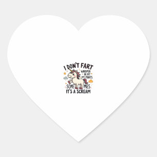 Sticker Cœur Citation de pet de licorne drôle Vintage Licorne A