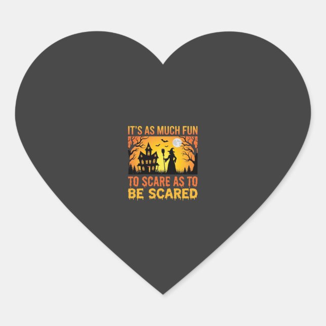 Sticker Cœur Citation de sorcière effrayante pour maison hantée (Devant)