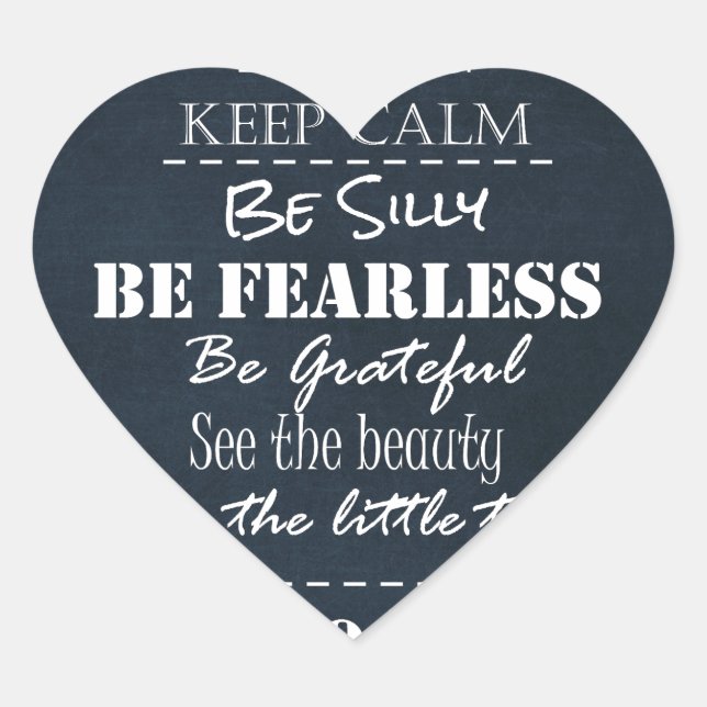 Sticker Cœur Citations d'attitude positive (Devant)