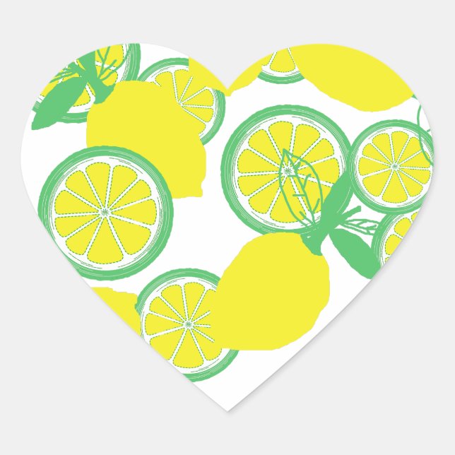 Sticker Cœur Citrons Chanceux Bio Funky (Devant)