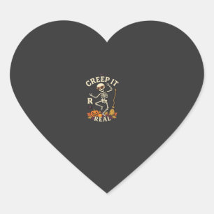 Sticker Cœur Citrouille Balai de squelette dansant Creep It Rea