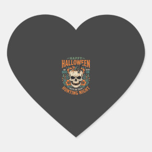 Sticker Cœur Citrouille Crâne Halloween Chasse Nuit Design_1