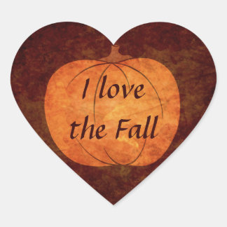 Sticker Cœur Citrouille d'automne de Thanksgiving