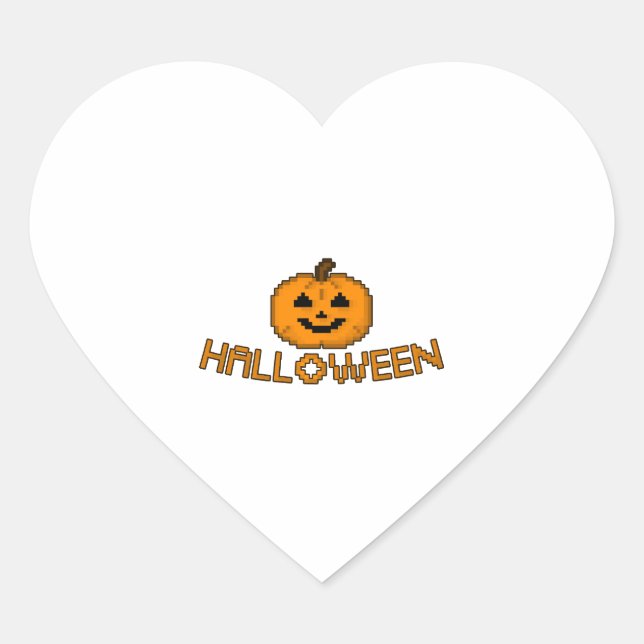 Sticker Cœur Citrouille d'Halloween (Devant)