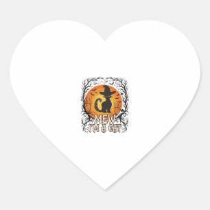 Sticker Cœur Citrouille d'Halloween ensorcelée nuit fantôme Sil