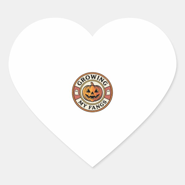 Sticker Cœur Citrouille d'Halloween Faisant Pousser Mes Crocs B (Devant)