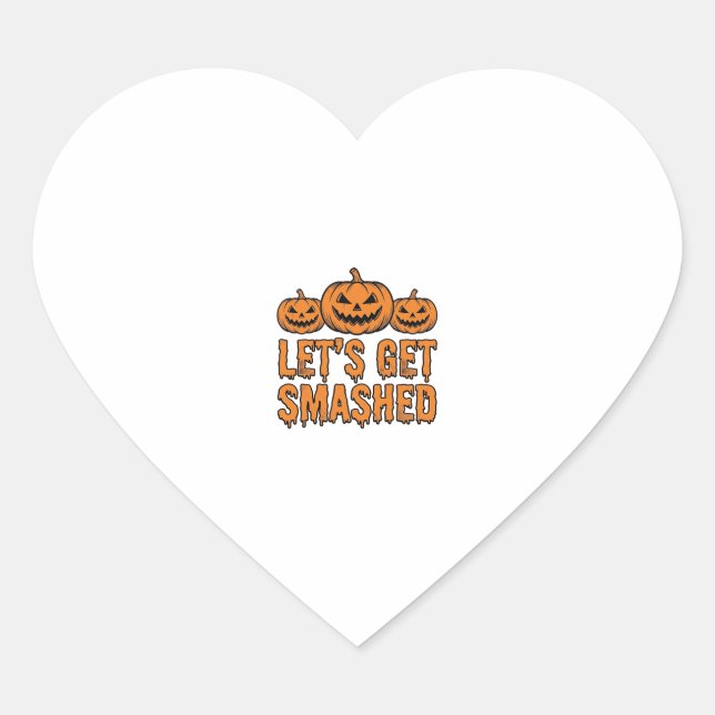 Sticker Cœur Citrouille Drôle d'Halloween Faisons-nous Écraser (Devant)