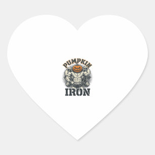 Sticker Cœur Citrouille Fer Vintage Bodybuilding Design Hallowe