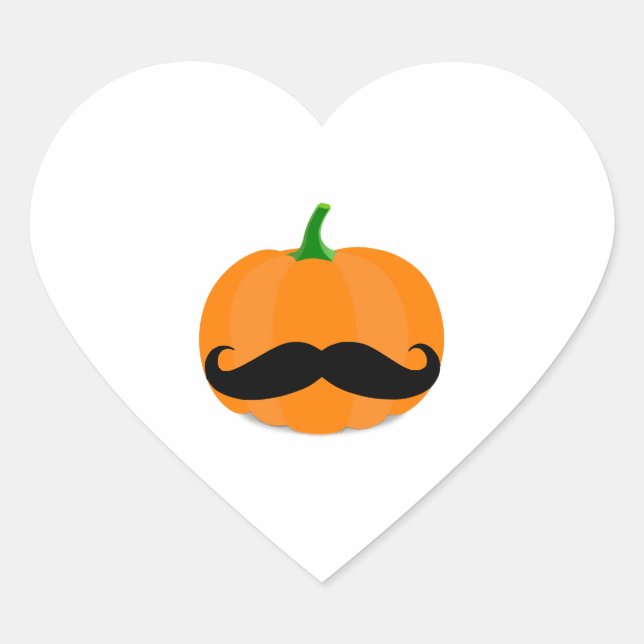 Sticker Cœur citrouille halloween avec barbe (Devant)