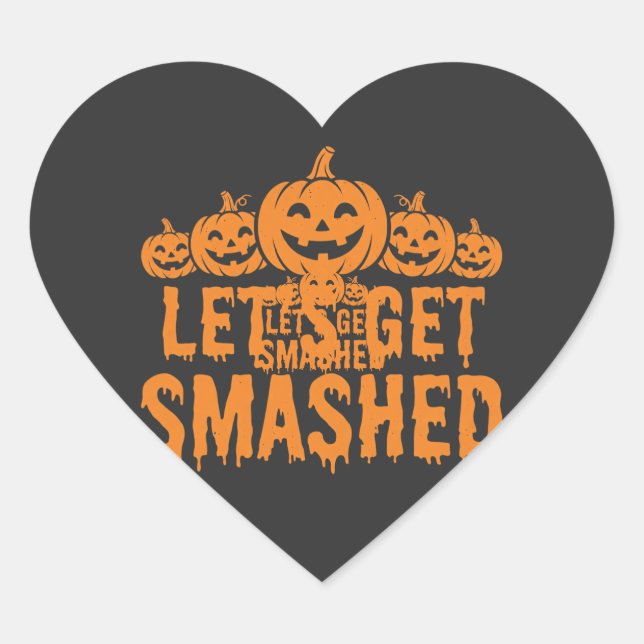 Sticker Cœur Citrouille Halloween Défonçons (Devant)