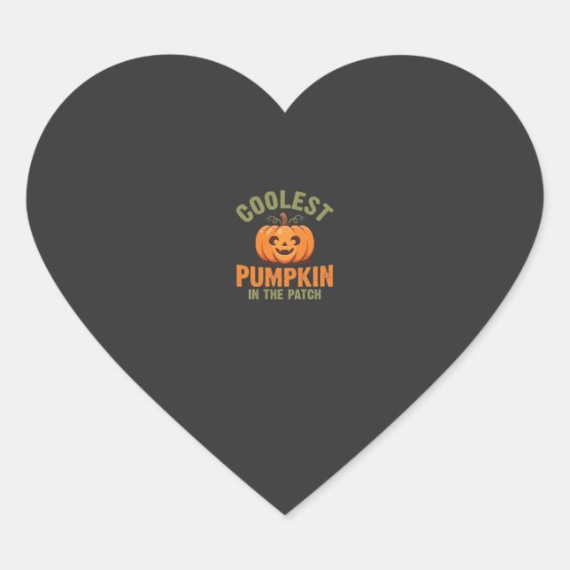 Sticker Cœur Citrouille la plus cool du patch Design Halloween (Devant)