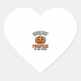 Sticker Cœur Citrouille la plus cool du patch vintage Halloween