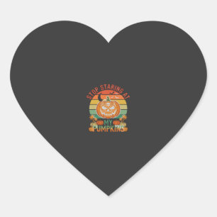 Sticker Cœur Citrouilles Regard Fixe Halloween Crâne Rétro Couc