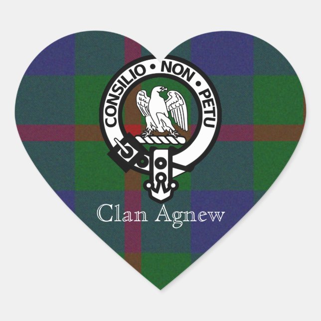 Sticker Cœur Clan Agnew Tartan Crest (Devant)