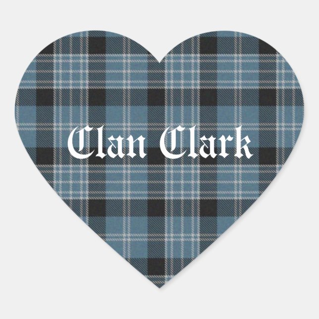 Sticker Cœur Clan Clark Tartan (Devant)