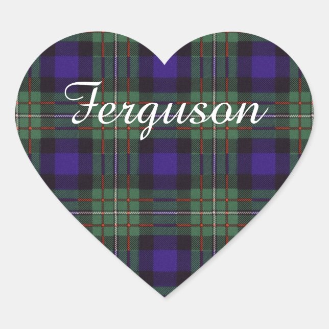 Sticker Cœur Clan de Ferguson Tartan écossais plaid (Devant)