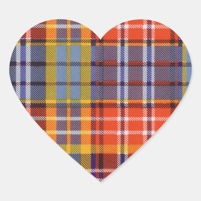 Sticker Cœur Clan Ogilvie Plaid Scottish tartan (Devant)