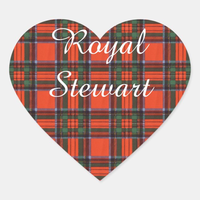 Sticker Cœur Clan Royal Stewart Plaid Scottish tartan (Devant)
