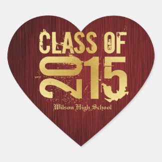 Sticker Cœur Classe d'or rouge et métallique élégante de 2015