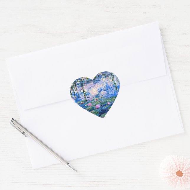 Sticker Cœur Claude Monet - Water Lilies, 1919, (Enveloppe)