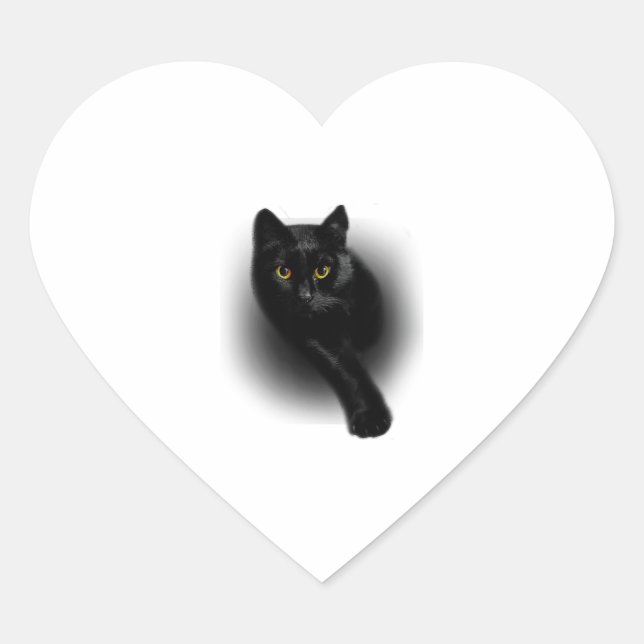Sticker Cœur Clous de dépôt de chats noirs (Devant)