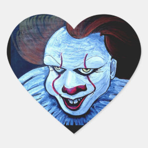 Sticker Cœur Clown : Mal