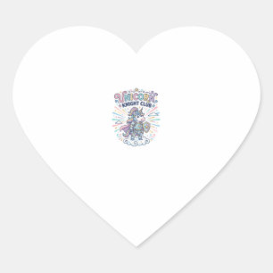 Sticker Cœur Club Chevalier Licorne Imprimé Prêt Vêtements Grap